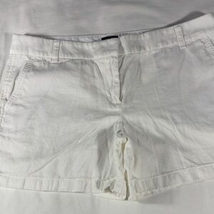 J. Crew womens white basic flat front 5" inseam Bermuda shorts - size 14